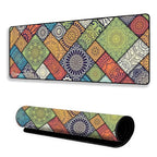 Decorative Mandala Large Gaming Mouse Pad,11x23 Inch Extended Desk Mat, Waterproof Desk Pad with Anti-Slip Rubber Base Mousepad,Stitched Edges,Smooth Surface for Office,PC & Laptop (Multicolour)