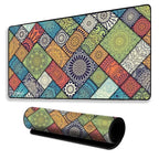 Decorative Mandala Large Gaming Mouse Pad,11x23 Inch Extended Desk Mat, Waterproof Desk Pad with Anti-Slip Rubber Base Mousepad,Stitched Edges,Smooth Surface for Office,PC & Laptop (Multicolour)