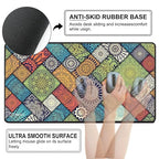 Decorative Mandala Large Gaming Mouse Pad,11x23 Inch Extended Desk Mat, Waterproof Desk Pad with Anti-Slip Rubber Base Mousepad,Stitched Edges,Smooth Surface for Office,PC & Laptop (Multicolour)