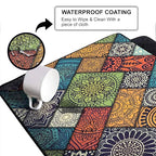Decorative Mandala Large Gaming Mouse Pad,11x23 Inch Extended Desk Mat, Waterproof Desk Pad with Anti-Slip Rubber Base Mousepad,Stitched Edges,Smooth Surface for Office,PC & Laptop (Multicolour)