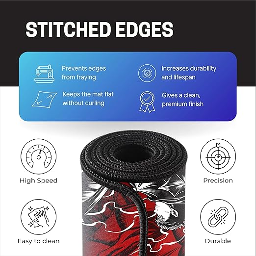 Anime Mouse Pad 11×23 Inch 2mm Extended Gaming Desk Mat with Anti-Slip Rubber Base Mousepad for Smooth Surface Desk pad for PC & Laptop Use Waterproof & Stiched (Multicolour) Deskpad
