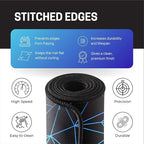Geometric Print Large Gaming Mouse Pad, 11x23 Inch Extended Desk Mat, Waterproof Desk Pad with Anti-Slip Rubber Base Mousepad,Stitched Edges,Smooth Surface for Office, PC & Laptop (Black/Blue)