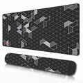 Abstract Geometric Grid,Large Desk Mat, Extended Mouse Pad 58.5 x 28 cm, Desk Pad, Washable Mousepad, 2mm Thick Non-Slip Rubber Base, Stitched Edges for Office, Home & Workstation (Multicolour)
