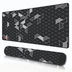 Abstract Geometric Grid,Large Desk Mat, Extended Mouse Pad 58.5 x 28 cm, Desk Pad, Washable Mousepad, 2mm Thick Non-Slip Rubber Base, Stitched Edges for Office, Home & Workstation (Multicolour)