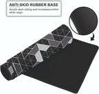 Abstract Geometric Grid,Large Desk Mat, Extended Mouse Pad 58.5 x 28 cm, Desk Pad, Washable Mousepad, 2mm Thick Non-Slip Rubber Base, Stitched Edges for Office, Home & Workstation (Multicolour)