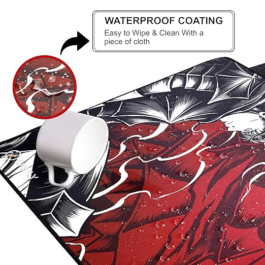 Anime Mouse Pad 11×23 Inch 2mm Extended Gaming Desk Mat with Anti-Slip Rubber Base Mousepad for Smooth Surface Desk pad for PC & Laptop Use Waterproof & Stiched (Multicolour) Deskpad