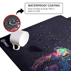 Astronaut Space Mouse Pad 18×36 Inch 3mm Extended Gaming Desk Mat with Anti-Slip Rubber Base Mousepad for Smooth Surface Desk pad for PC & Laptop Use Waterproof & Stiched (Multicolour) Deskpad