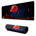 Red Planet Space Design Large Desk Mat, Extended Mouse Pad 58.5 x 28 cm, Desk Pad, Washable Mousepad, 2mm Thick Non-Slip Rubber Base, Stitched Edges for Office, Home & Workstation (Multicolour)