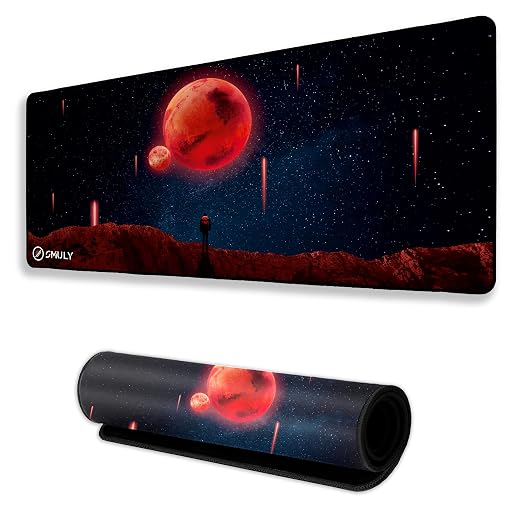 Red Planet Space Large Desk Mat, Desk Pad, Mouse Pad