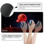Red Planet Space Design Large Desk Mat, Extended Mouse Pad 58.5 x 28 cm, Desk Pad, Washable Mousepad, 2mm Thick Non-Slip Rubber Base, Stitched Edges for Office, Home & Workstation (Multicolour)