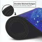 Cosmic Galaxy Space Large Desk Mat, Extended Mouse Pad 58.5 x 28 cm, Desk Pad, Washable Mousepad, 2mm Thick Non-Slip Rubber Base, Stitched Edges for Office, Home & Workstation (Multicolour)