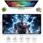 Blue Energy Anime Mouse Pad 11×23 Inch 2mm Extended Gaming Desk Mat with Anti-Slip Rubber Base Mousepad for Smooth Surface Desk pad for PC & Laptop Use Waterproof & Stiched (Multicolour) Deskpad