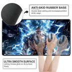 Blue Energy Anime Mouse Pad 11×23 Inch 2mm Extended Gaming Desk Mat with Anti-Slip Rubber Base Mousepad for Smooth Surface Desk pad for PC & Laptop Use Waterproof & Stiched (Multicolour) Deskpad