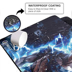 Blue Energy Anime Mouse Pad 11×23 Inch 2mm Extended Gaming Desk Mat with Anti-Slip Rubber Base Mousepad for Smooth Surface Desk pad for PC & Laptop Use Waterproof & Stiched (Multicolour) Deskpad