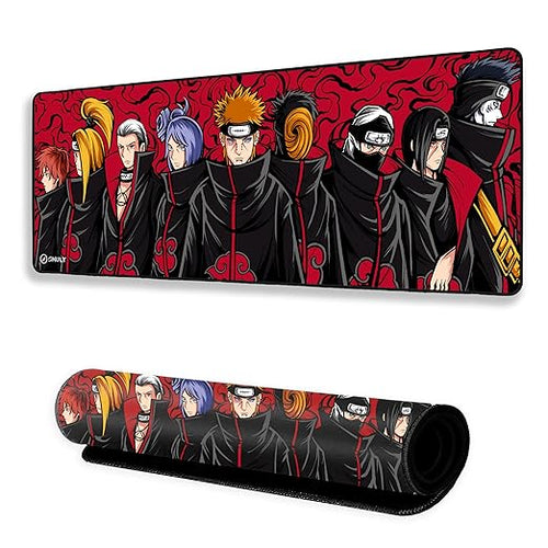Akatsuki Anime Mouse Pad 11×23 Inch 2mm Extended Gaming Desk Mat with Anti-Slip Rubber Base Mousepad for Smooth Surface Desk pad for PC & Laptop Use Waterproof & Stiched (Multicolour) Deskpad