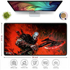Action Warrior Theme Mouse Pad 11×23 Inch 2mm Extended Gaming Desk Mat with Anti-Slip Rubber Base Mousepad for Smooth Surface Desk pad for PC & Laptop Use Waterproof & Stiched (Multicolour)