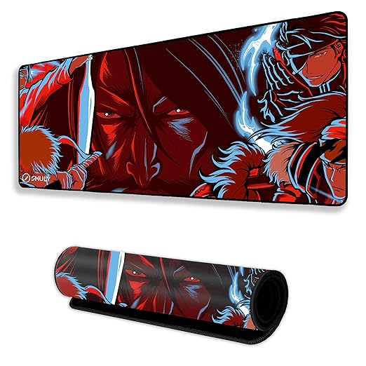 Samurai Warrior Mouse Pad 11×23 Inch 2mm Extended Gaming Desk Mat with Anti-Slip Rubber Base Mousepad for Smooth Surface Desk pad for PC & Laptop Use Waterproof & Stiched (Multicolour) Deskpad