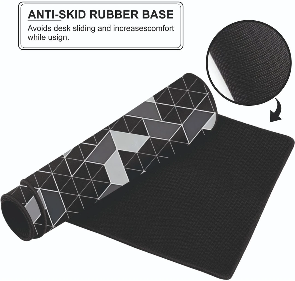 Abstract Geometric Grid Large Desk Mat, Desk Pad,Mouse Pad