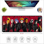 Akatsuki Anime Mouse Pad 11×23 Inch 2mm Extended Gaming Desk Mat with Anti-Slip Rubber Base Mousepad for Smooth Surface Desk pad for PC & Laptop Use Waterproof & Stiched (Multicolour) Deskpad