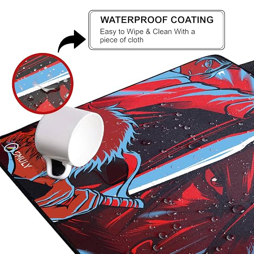 Samurai Warrior Mouse Pad 11×23 Inch 2mm Extended Gaming Desk Mat with Anti-Slip Rubber Base Mousepad for Smooth Surface Desk pad for PC & Laptop Use Waterproof & Stiched (Multicolour) Deskpad