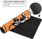 Anime Battle Theme Gaming Mouse Pad, Large Desk Mat 58.5 x 28 cm, Extended Washable Mousepad, Desk Pad, 2mm Thick Non-Slip Rubber Base, Stitched Edges, Smooth Surface (Multicolour)