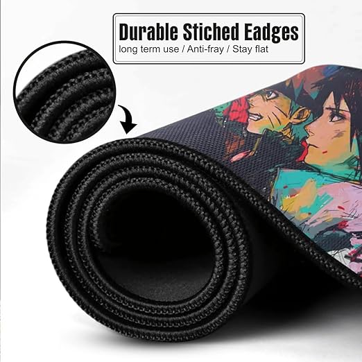 Anime Ninja Team Gaming Mouse Pad, Large Desk Mat 58.5 x 28 cm, Extended Washable Mousepad, Desk Pad, 2mm Thick Non-Slip Rubber Base, Stitched Edges, Smooth Surface (Multicolour)