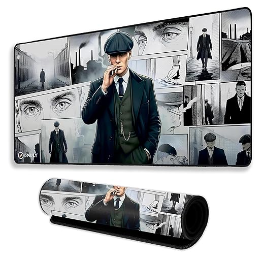 Vintage Gangster Mouse Pad 11×23 Inch 2mm Extended Gaming Desk Mat with Anti-Slip Rubber Base Mousepad for Smooth Surface Desk pad for PC & Laptop Use Waterproof & Stiched (Multicolour) Deskpad