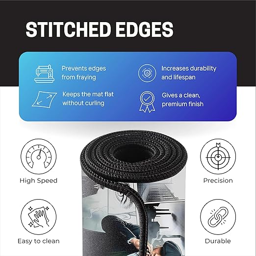 Vintage Gangster Mouse Pad 11×23 Inch 2mm Extended Gaming Desk Mat with Anti-Slip Rubber Base Mousepad for Smooth Surface Desk pad for PC & Laptop Use Waterproof & Stiched (Multicolour) Deskpad