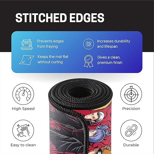 Akatsuki Anime Mouse Pad 11×23 Inch 2mm Extended Gaming Desk Mat with Anti-Slip Rubber Base Mousepad for Smooth Surface Desk pad for PC & Laptop Use Waterproof & Stiched (Multicolour) Deskpad
