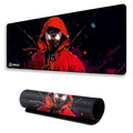 Gaming Mouse Pad, Large Desk Mat 11 x 23 inch, Extended Washable Mousepad, Desk Pad, 2mm Thick Non-Slip Rubber Base, Stitched Edges, Smooth Surface (Multicolour) – Red Hoodie Spider Design