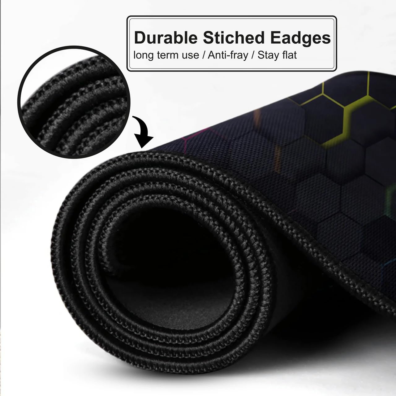 Large Gaming Mouse Pad RGB Hexagon Design