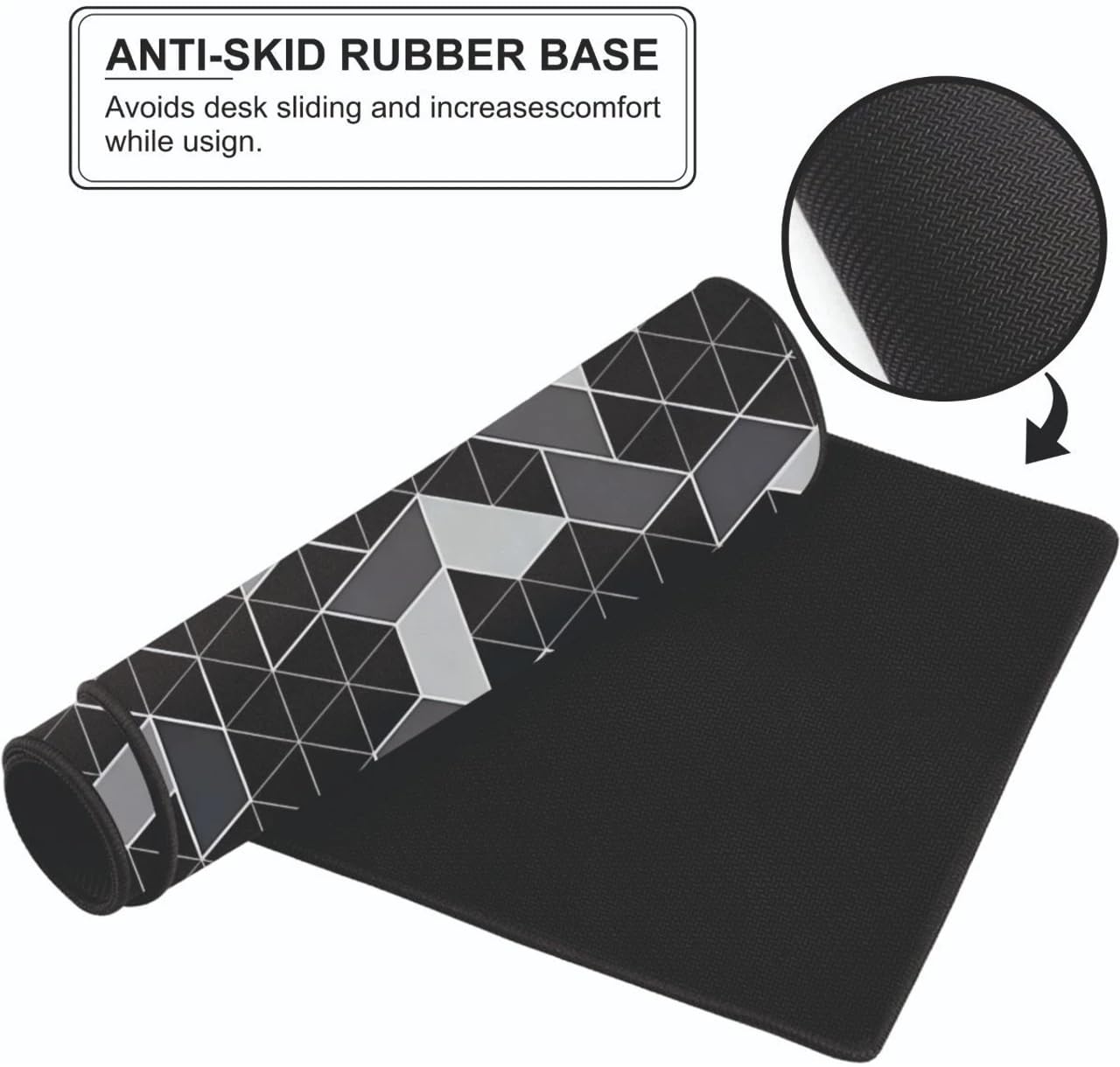 Abstract Geometric Grid Print Extended Gaming Mouse Pad Desk Mat