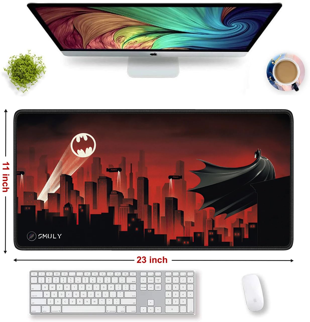 Dark Vigilante Cityscape Desk Mat  Gaming Mouse Pad