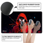 Gaming Mouse Pad, Large Desk Mat 11 x 23 inch, Extended Washable Mousepad, Desk Pad, 2mm Thick Non-Slip Rubber Base, Stitched Edges, Smooth Surface (Multicolour) – Red Hoodie Spider Design