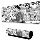 Pirate Anime Mouse Pad 11×23 Inch 2mm Extended Gaming Desk Mat with Anti-Slip Rubber Base Mousepad for Smooth Surface Desk pad for PC & Laptop Use Waterproof & Stiched (Black/White) Deskpad