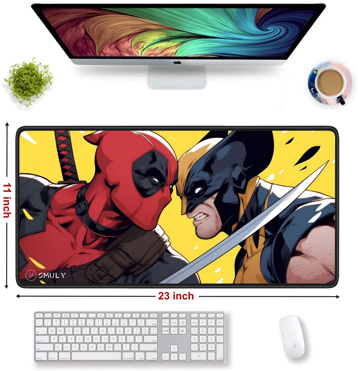 Dual Warrior Clash Design Desk Mat