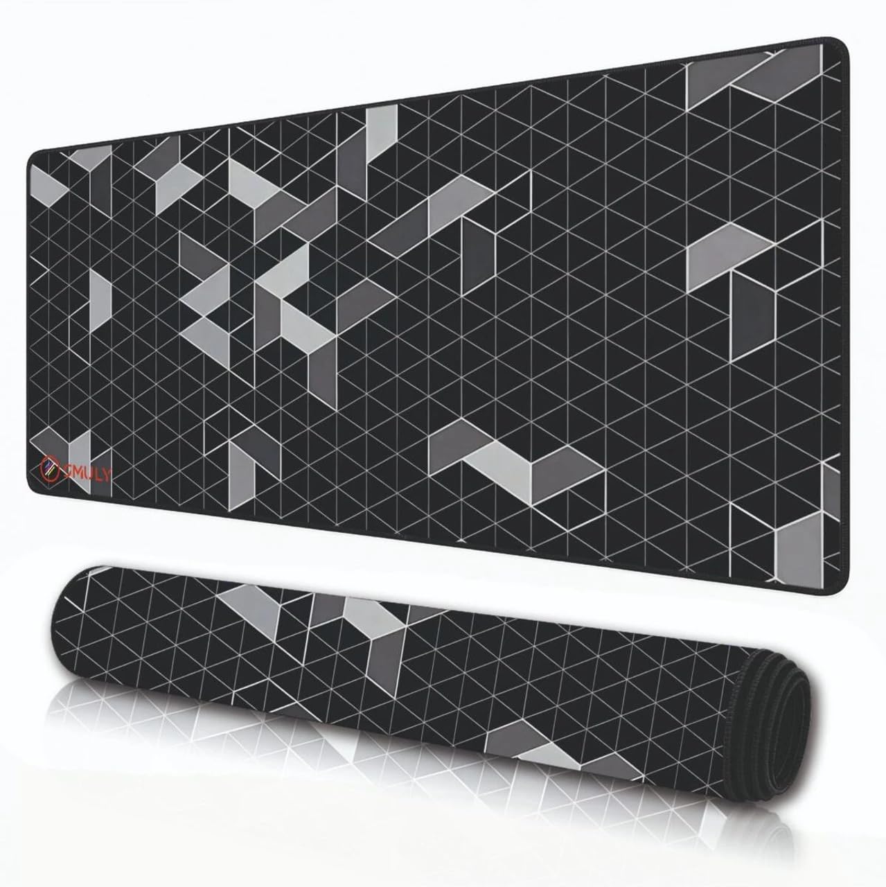 Abstract Geometric Grid Print Extended Gaming Mouse Pad Desk Mat