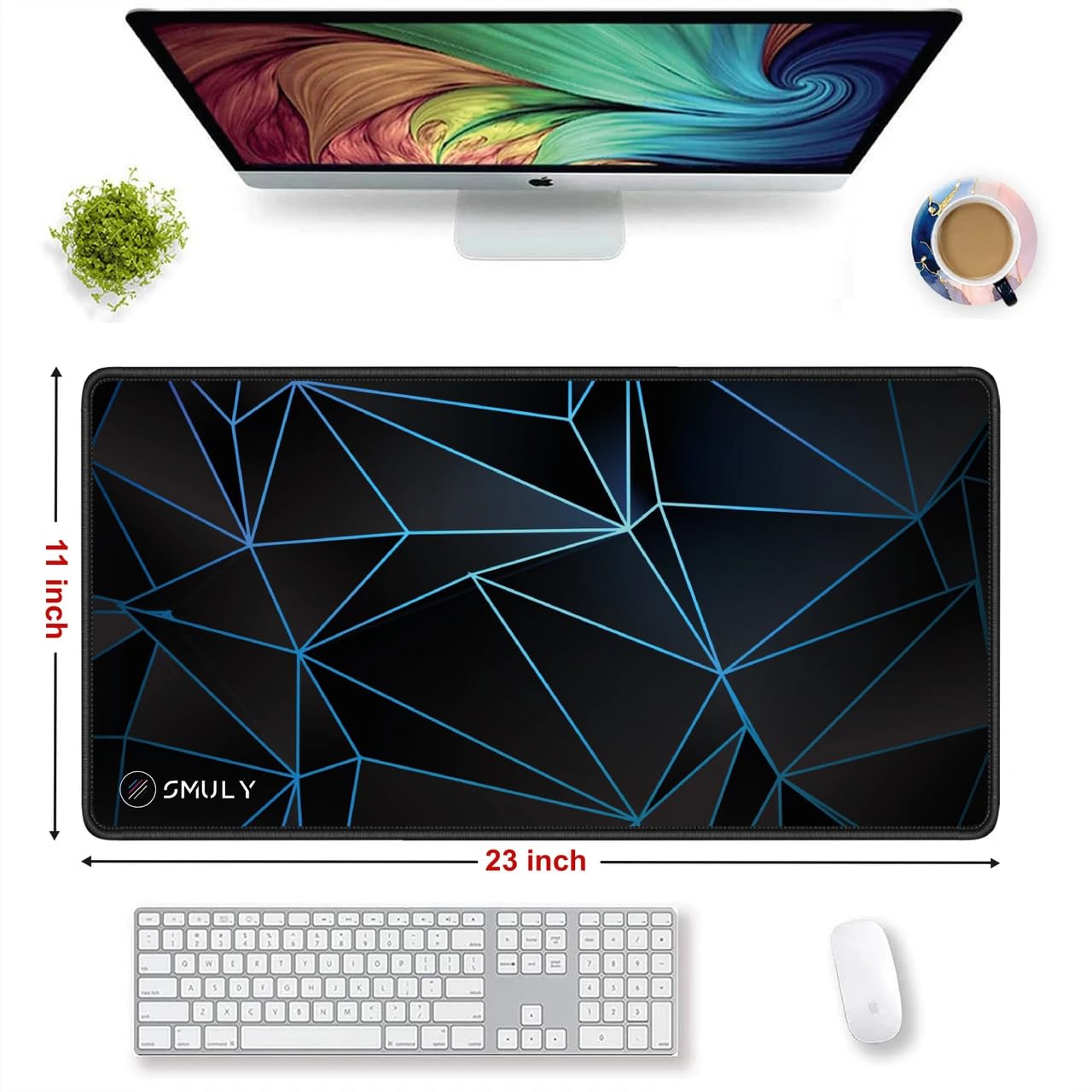 Large Extended Gaming Mouse Pad | Abstract Geometric Print