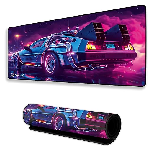 Retro Car Design Mouse Pad 11×23 Inch 2mm Extended Gaming Desk Mat with Anti-Slip Rubber Base Mousepad for Smooth Surface Desk pad for PC & Laptop Use Waterproof & Stiched (Multicolour) Deskpad
