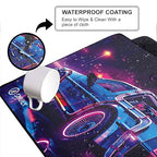 Retro Car Design Mouse Pad 11×23 Inch 2mm Extended Gaming Desk Mat with Anti-Slip Rubber Base Mousepad for Smooth Surface Desk pad for PC & Laptop Use Waterproof & Stiched (Multicolour) Deskpad