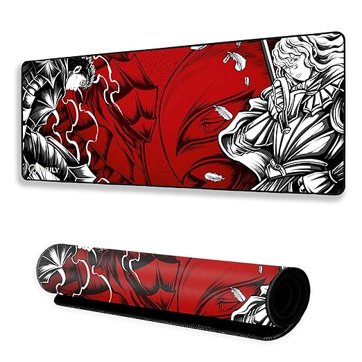 Anime Mouse Pad 11×23 Inch 2mm Extended Gaming Desk Mat with Anti-Slip Rubber Base Mousepad for Smooth Surface Desk pad for PC & Laptop Use Waterproof & Stiched (Multicolour) Deskpad