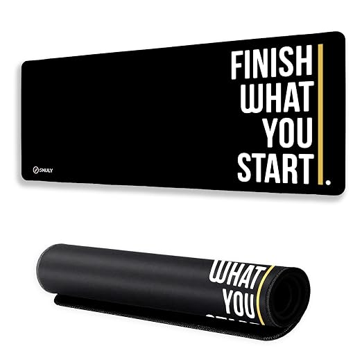 Motivational Large Gaming Mouse Pad, 11x23 Inch Extended Desk Mat, Waterproof Desk Pad with Anti-Slip Rubber Base Mousepad,Stitched Edges,Smooth Surface for Office, PC & Laptop (Multicolour)