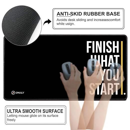 Motivational Large Gaming Mouse Pad, 11x23 Inch Extended Desk Mat, Waterproof Desk Pad with Anti-Slip Rubber Base Mousepad,Stitched Edges,Smooth Surface for Office, PC & Laptop (Multicolour)