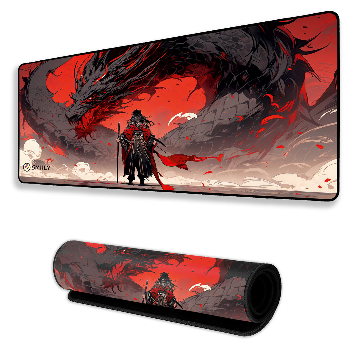Red Warrior Large Desk Mat, Desk Pad, Mouse Pad