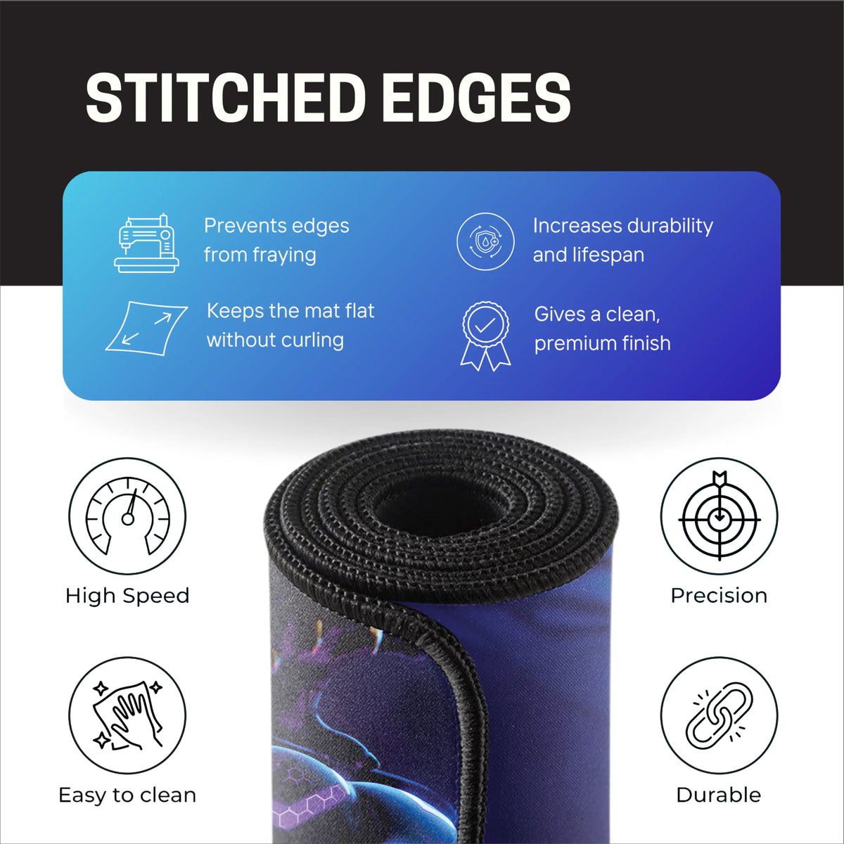 Purple Superhero Large Desk Mat, Desk Pad, Mouse Pad