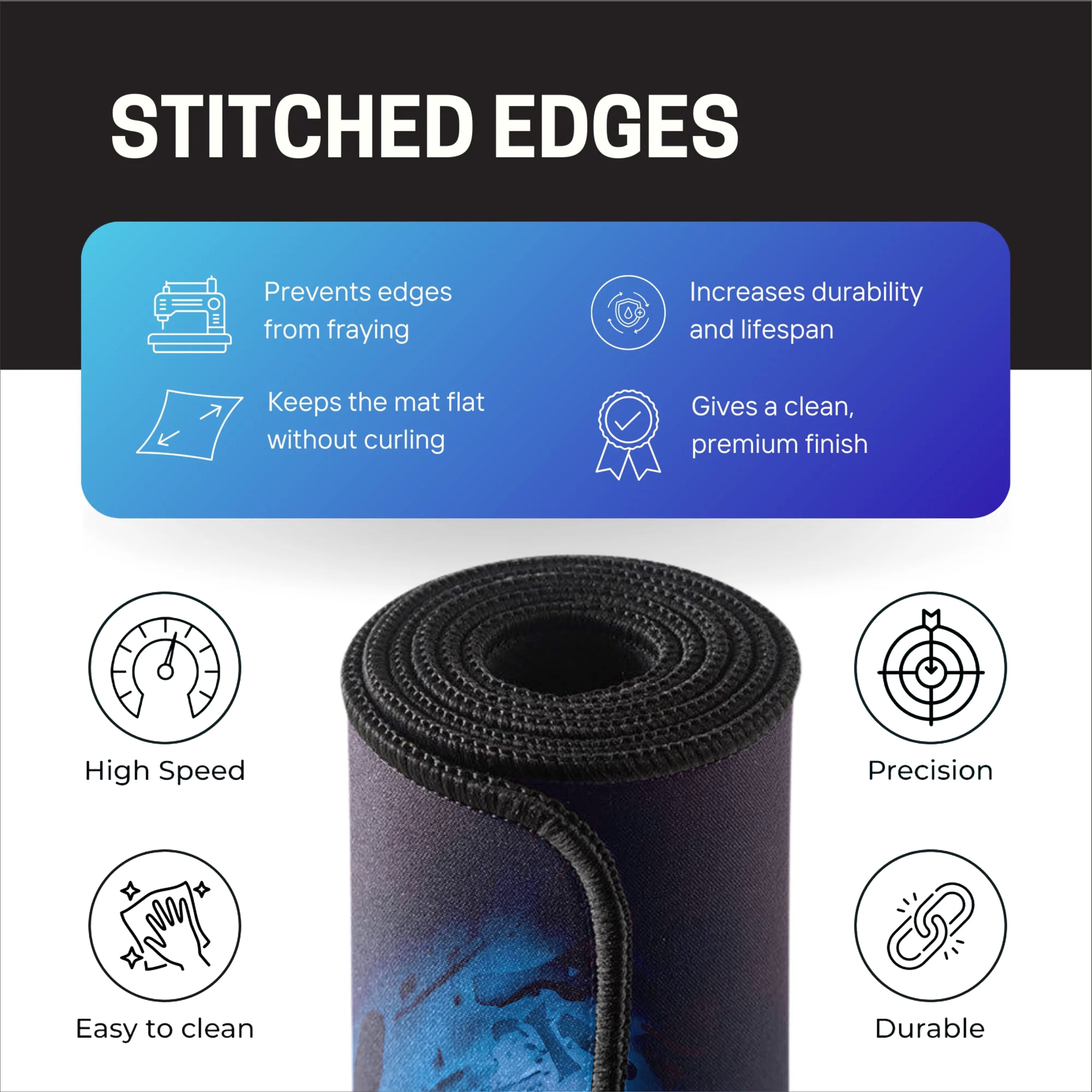 Blue Energy Warrior Large Desk Mat, Desk Pad, Mouse Pad