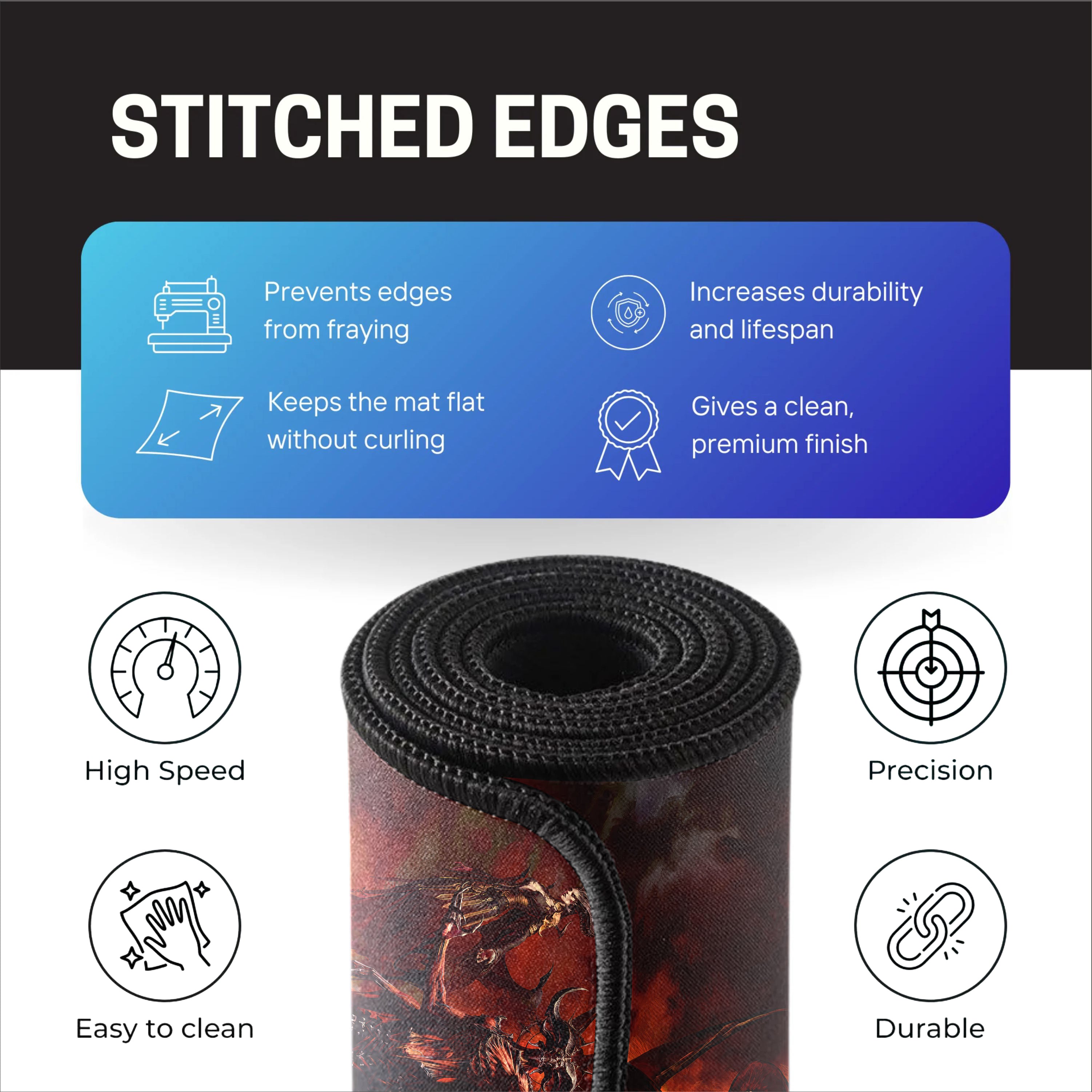 Demon King Army Large Desk Mat, Desk Pad, Mouse Pad