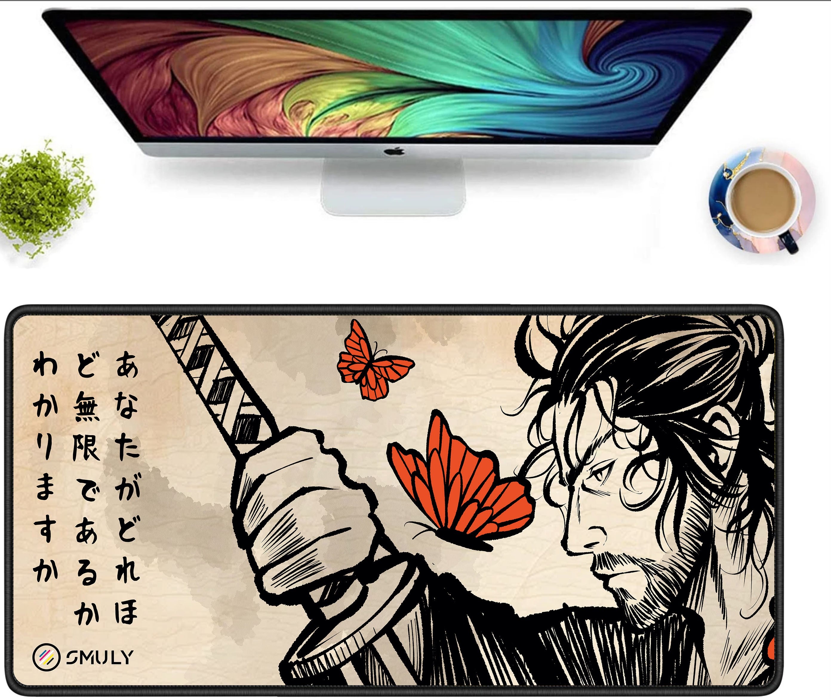 Japanese Samurai Large Desk Mat, Desk Pad, Mouse Pad