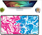 Pink Blue Fluid Art Large Desk Mat, Desk Pad, Mouse Pad
