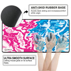 Pink Blue Fluid Art Large Desk Mat, Desk Pad, Mouse Pad